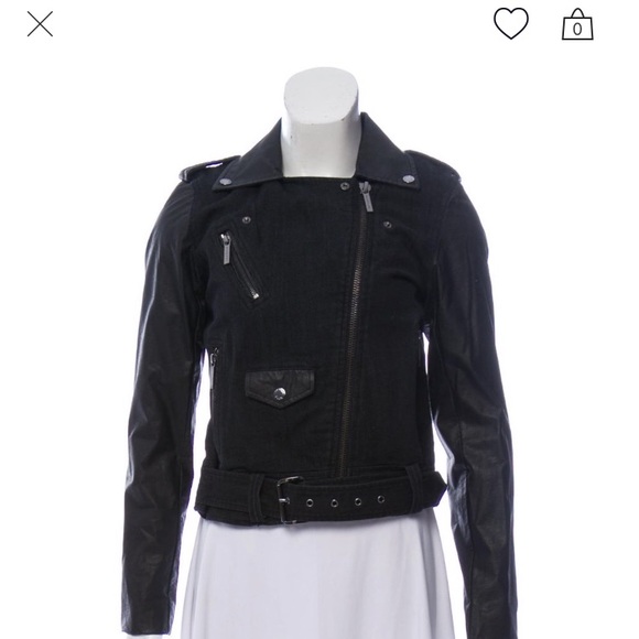 Leather denim Michael Kors jacket - Picture 5 of 8